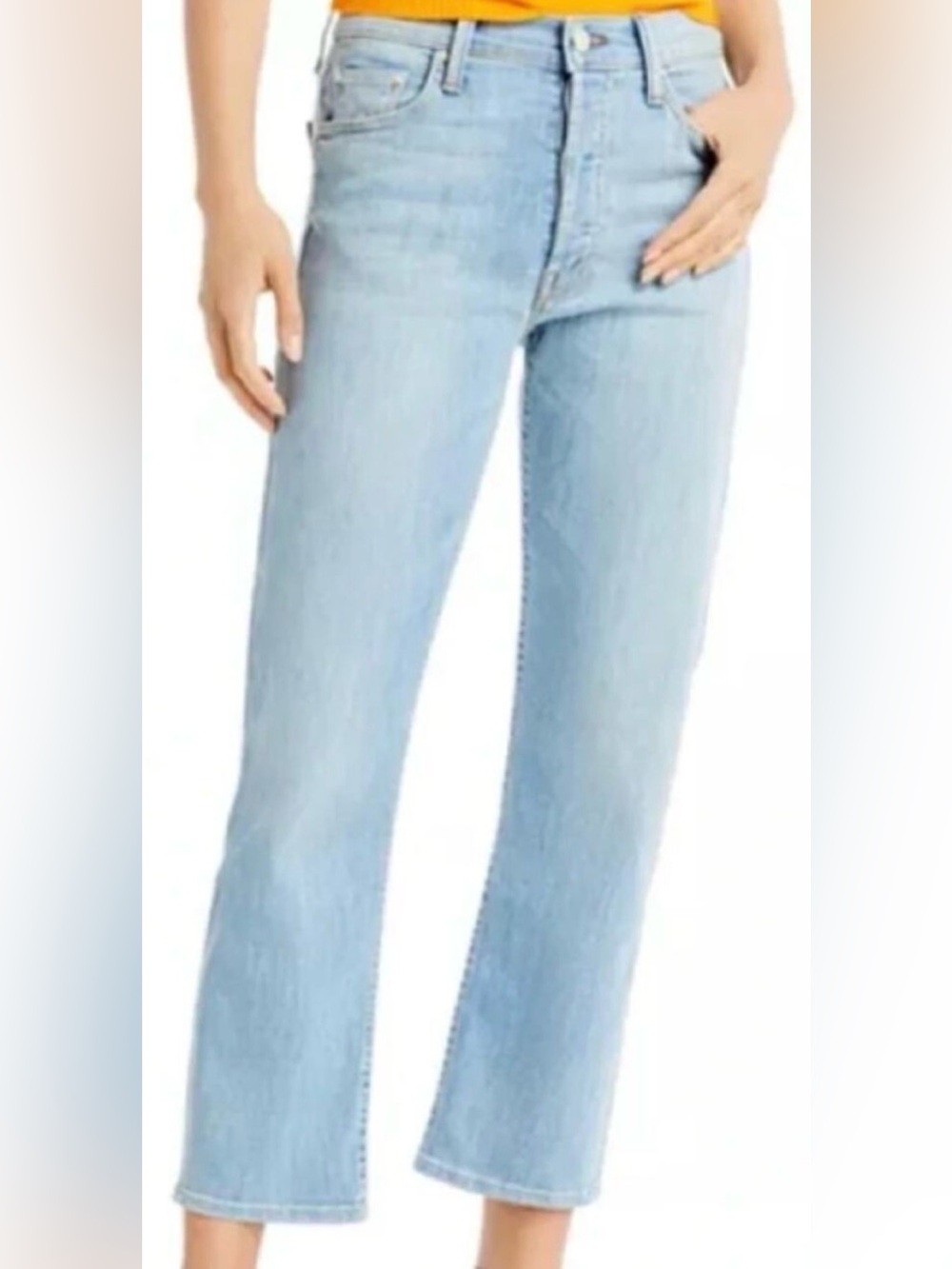 Mother Jeans The Tomcat Straight Ankle Denim Its kinda My Thing Light Wash 28